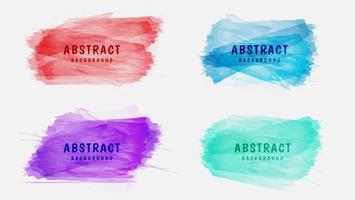 Set Of Colorful Watercolor Texture Brush Frame Design Template vector