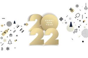 Happy New Year 2022 greeting card vector