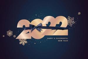 Happy New Year 2022 greeting card vector