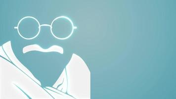 gandhi jayanti 2 oktober concept animatie met mahatma gandhi portret. mahatma gandhi schets 4k animatie video