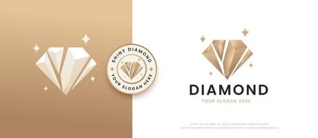 shining diamond stones logo design vector