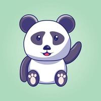 cartoon cute panda waving vector