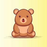 cute bear cartoon vector