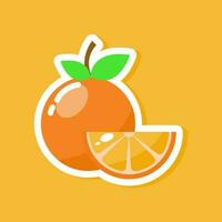 Fresh orange sticker vector