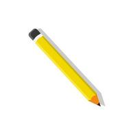 Yellow pencil stationery for school vector