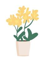 Flowers in pot semi flat color vector object