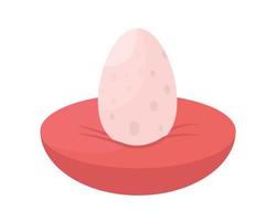 Egg on soft cushion semi flat color vector object