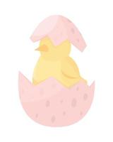 Chick hatching semi flat color vector object