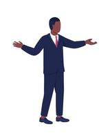 Business man semi flat color vector character