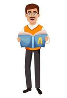 Back to school. Teacher man cartoon character vector