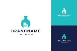 lab document negative space logo design vector