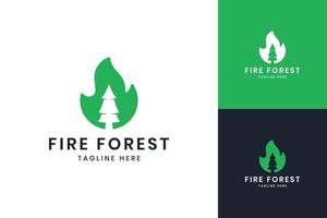 fire tree negative space logo design vector