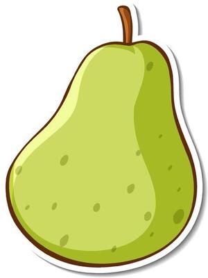 Sticker design with green pear isolated
