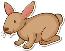 A sticker template with a brown rabbit isolated vector