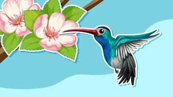 Thumbnail design with a bird and flower vector