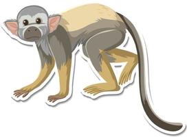 A sticker template of monkey cartoon character vector