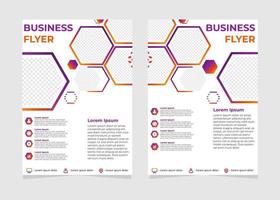 simple modern business flyer template with hexagonal shapes. vector