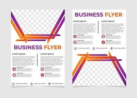 simple modern business flyer template with hexagonal shapes. vector