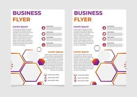 simple modern business flyer template with hexagonal shapes. vector