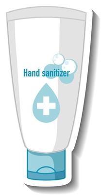 A sticker template with hand sanitizer product isolated