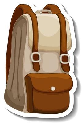 A sticker template with a vintage backpack isolated