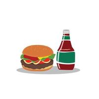 vector de hamburguesa y salsa. para iconos de empresa y marca registrada.