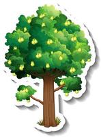 Pear tree sticker on white background vector