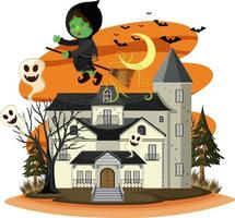 Haunted house in cartoon style vector