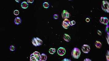 Colorful Bubbles Moving on Black Background video