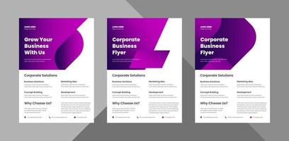 corporate flyer design bundle. poster presentation design vector layout. bundle, 3 in 1, a4 template, brochure design, cover, flyer, poster, print-ready