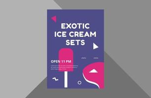 ice cream flyer design template. ice cream shop poster leaflet design. ice cream festival promotion flyer template. a4 template, brochure design, cover, flyer, poster, print-ready vector