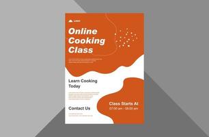 cooking class flyer design. online cooking class poster leaflet design. a4 template, brochure design, cover, flyer, poster, print-ready vector