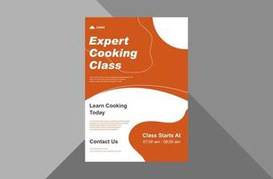 cooking class flyer design. online cooking class poster leaflet design. a4 template, brochure design, cover, flyer, poster, print-ready vector