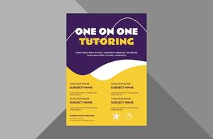 tutoring service promotion flyer design. online tutoring service poster leaflet template. a4 template, brochure design, cover, flyer, poster, print-ready