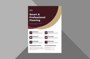 flooring and tiling company flyer design. modern contemporary poster leaflet design. a4 template, brochure design, cover, flyer, poster, print-ready vector