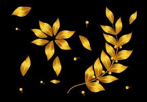 Vector Image Illustration of Gold leaf wreath, Bay Laurel gold, gold laurel, Gold frame