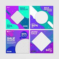 set banner sale template social media post vector