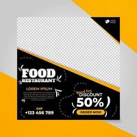 social media post food resturant vector