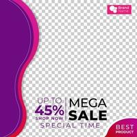 mega sale special time vector design banner