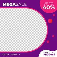 mega sale banner template vector design