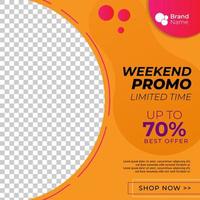 banner sale weekend promo template vector