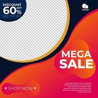 mega sale banner promotion template design vector