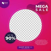 mega sale media promotion vector