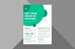 covid-19 vaccination program flyer design template. coronavirus vaccination poster leaflet design. a4 template, brochure design, cover, flyer, poster, print-ready vector