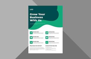 grow your business flyer design template. take your business to the next level of poster leaflet design. a4 template, brochure design, cover, flyer, poster, print-ready