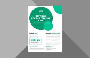 covid-19 vaccination program flyer design template. coronavirus vaccination poster leaflet design. a4 template, brochure design, cover, flyer, poster, print-ready