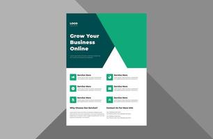 grow your business flyer design template. take your business to the next level of poster leaflet design. a4 template, brochure design, cover, flyer, poster, print-ready vector