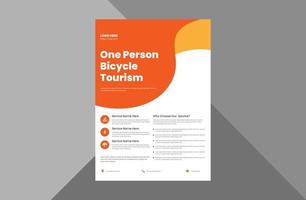 bicycle tour flyer design template. bicycle rental service poster leaflet design.  a4 template, brochure design, cover, flyer, poster, print-ready vector