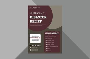 disaster relief flyer design template. charity relief poster leaflet template. charity flyer design template. a4 template, brochure design, cover, flyer, poster, print-ready vector