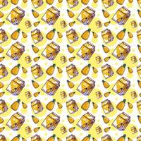 Cute Cartoon pineapple with milk seamless pattern vector